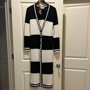 Alice & Olivia Striped Maxi Sweater/Duster